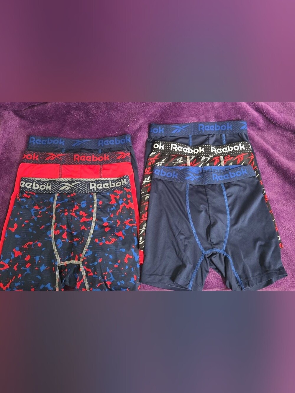 Reebok Boy's Underwear - Long Leg Performance Boxer Briefs, 6 pack, Size 12/14.
